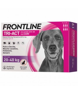 Frontline Tri-Act per cani da 20 a 40kg repellente insetticida acaricida 3 pipette