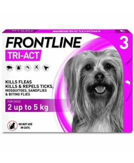 Frontline Tri-Act per cani da 2 a 5kg repellente insetticida acaricida 3 pipette