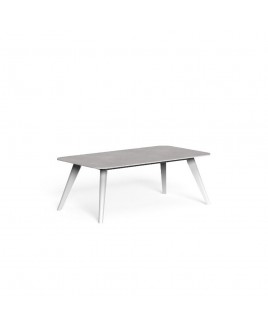 Tavolino da caffe Moon Alu 60x110cm bianco e Top in Gress Talenti MONALUTCB