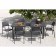 Completo pranzo Nardi tavolo Levante antracite 160 210cm con 6 sedie Bora antracite